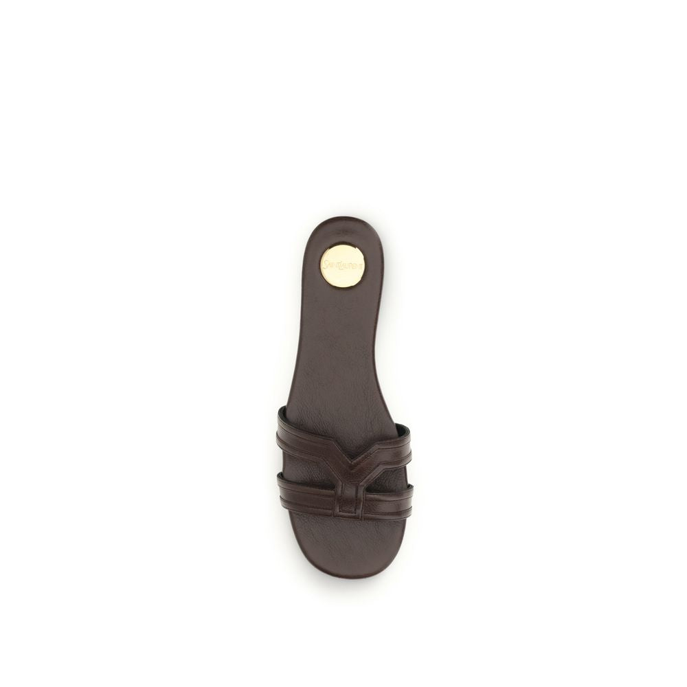 Saint Laurent Brown Bos Taurus Calf Leather Sandals-4