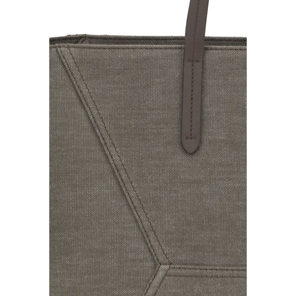 Brunello Cucinelli Braune Baumwoll-Umhängetasche-4