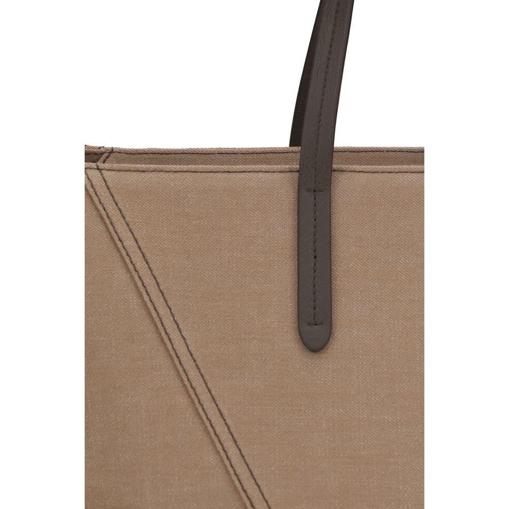 Brunello Cucinelli Beige Cotton Shoulder Bag-4