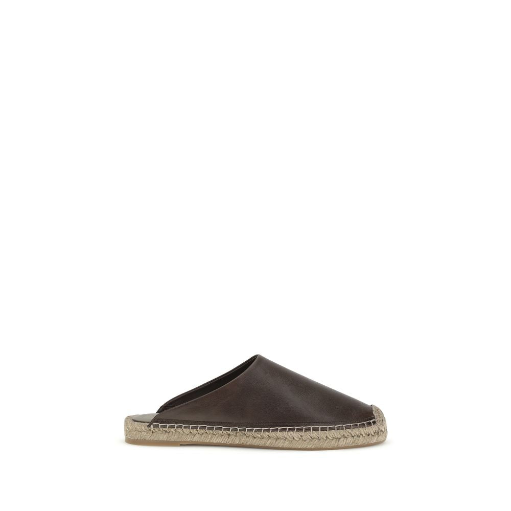 Brunello Cucinelli Braune Kalbsleder Bos Taurus Mules-1