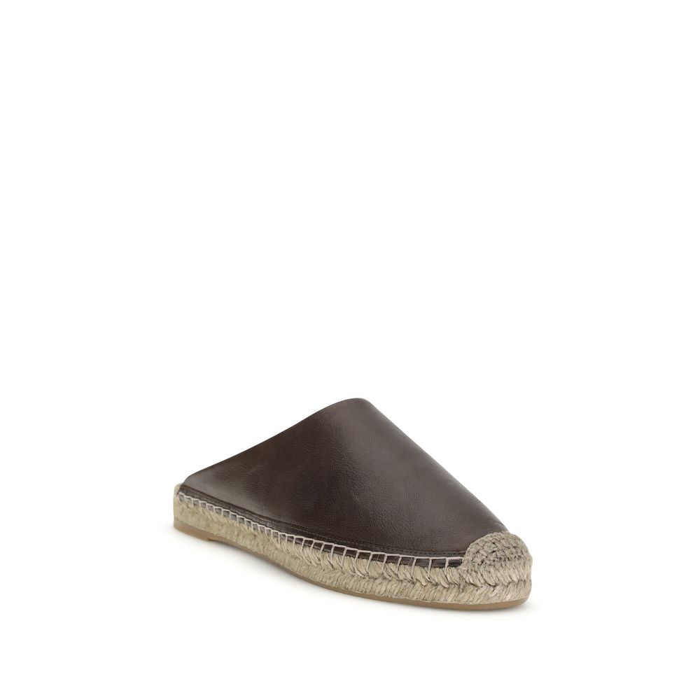 Brunello Cucinelli Braune Kalbsleder Bos Taurus Mules-2