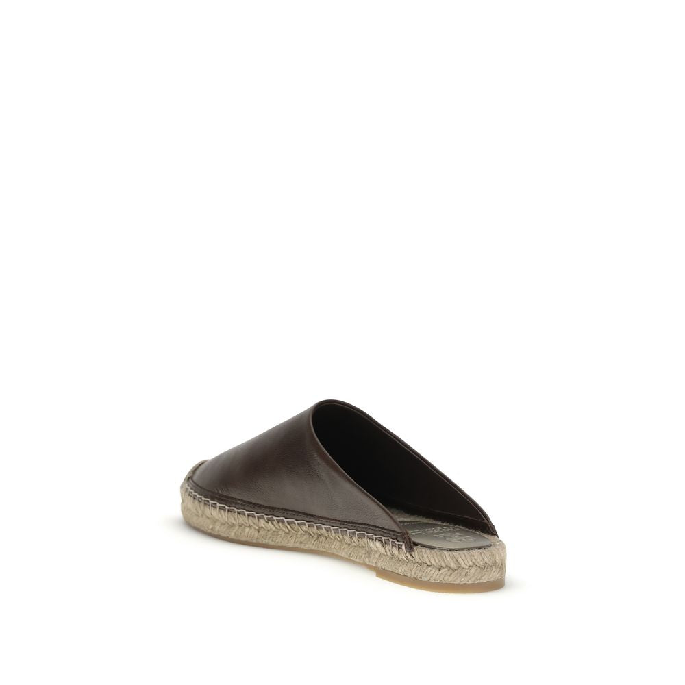 Brunello Cucinelli Braune Kalbsleder Bos Taurus Mules-3