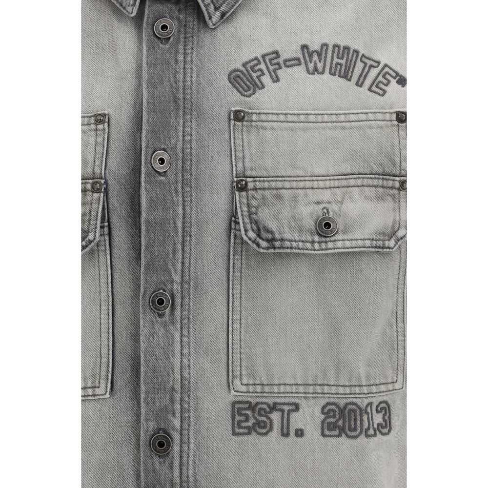Off-White Graues Denim-Hemd-3