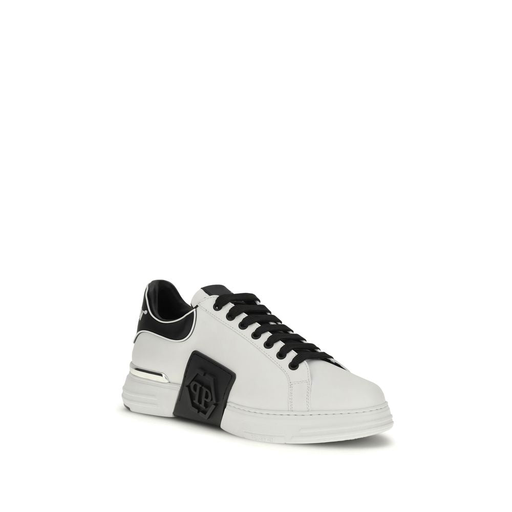 Philipp Plein Weiße Bos Taurus Kalbsleder Low-Top-Sneaker-2