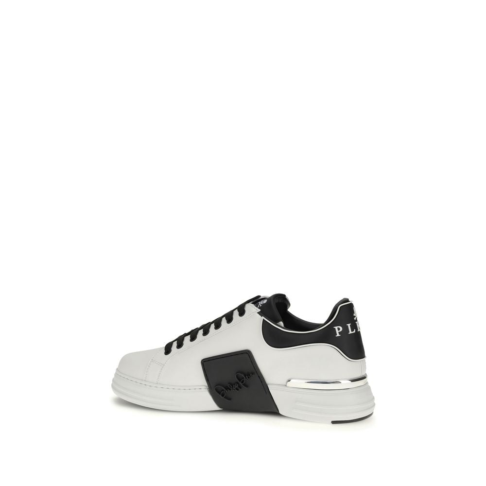 Philipp Plein Weiße Bos Taurus Kalbsleder Low-Top-Sneaker-3
