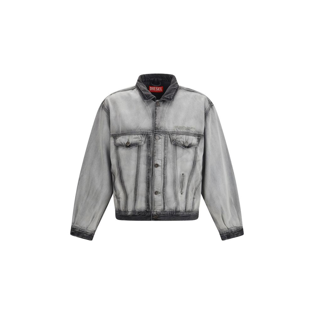 Diesel Grey Cotton Denim Jacket-1