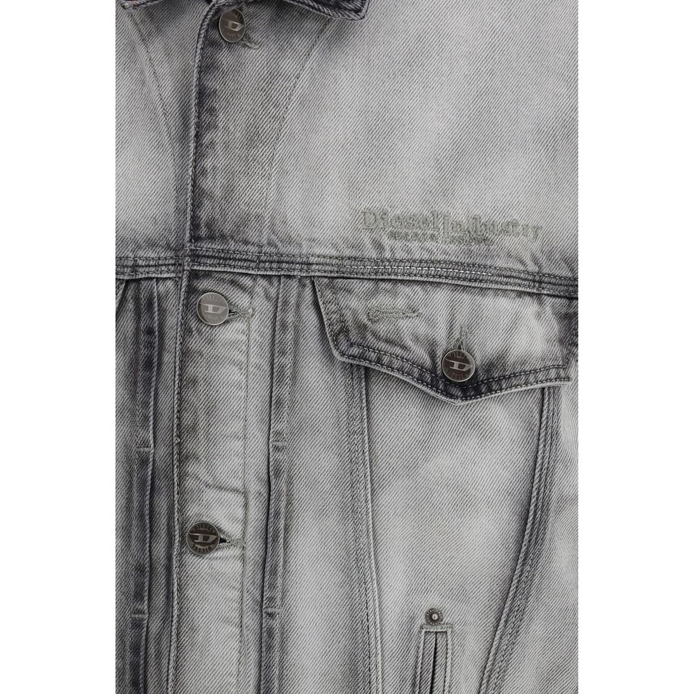 Diesel Grey Cotton Denim Jacket-3