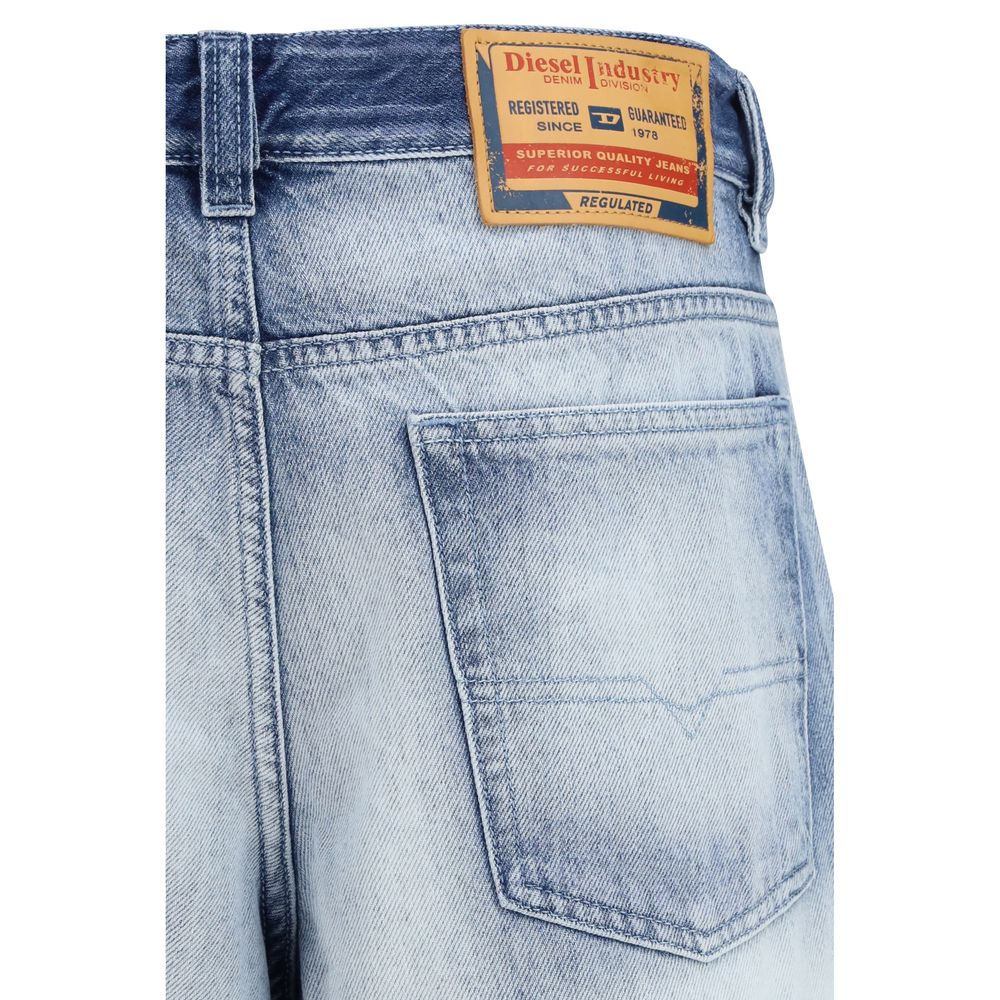 Diesel Blue Cotton Bootcut Jeans-3