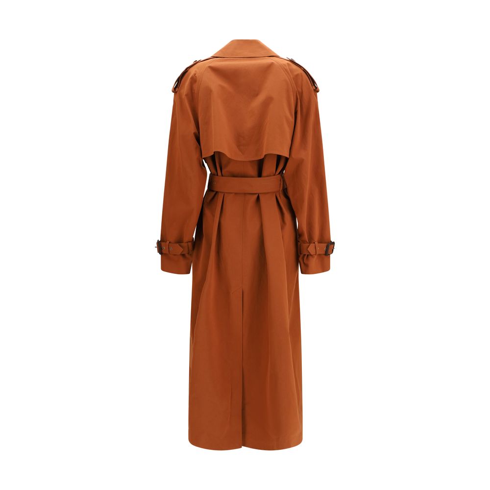 Saint Laurent Brown Cotton Trench Coat-2
