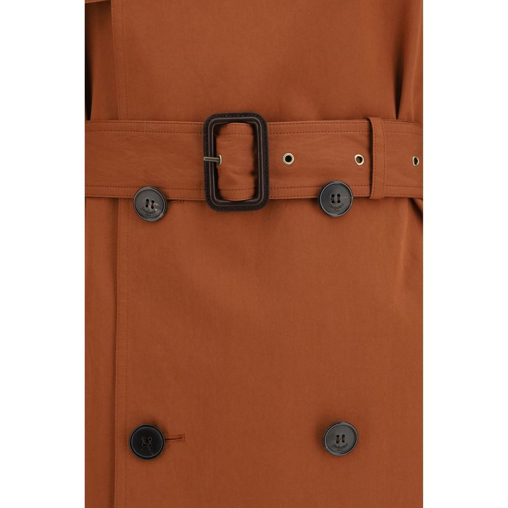 Saint Laurent Brown Cotton Trench Coat-3