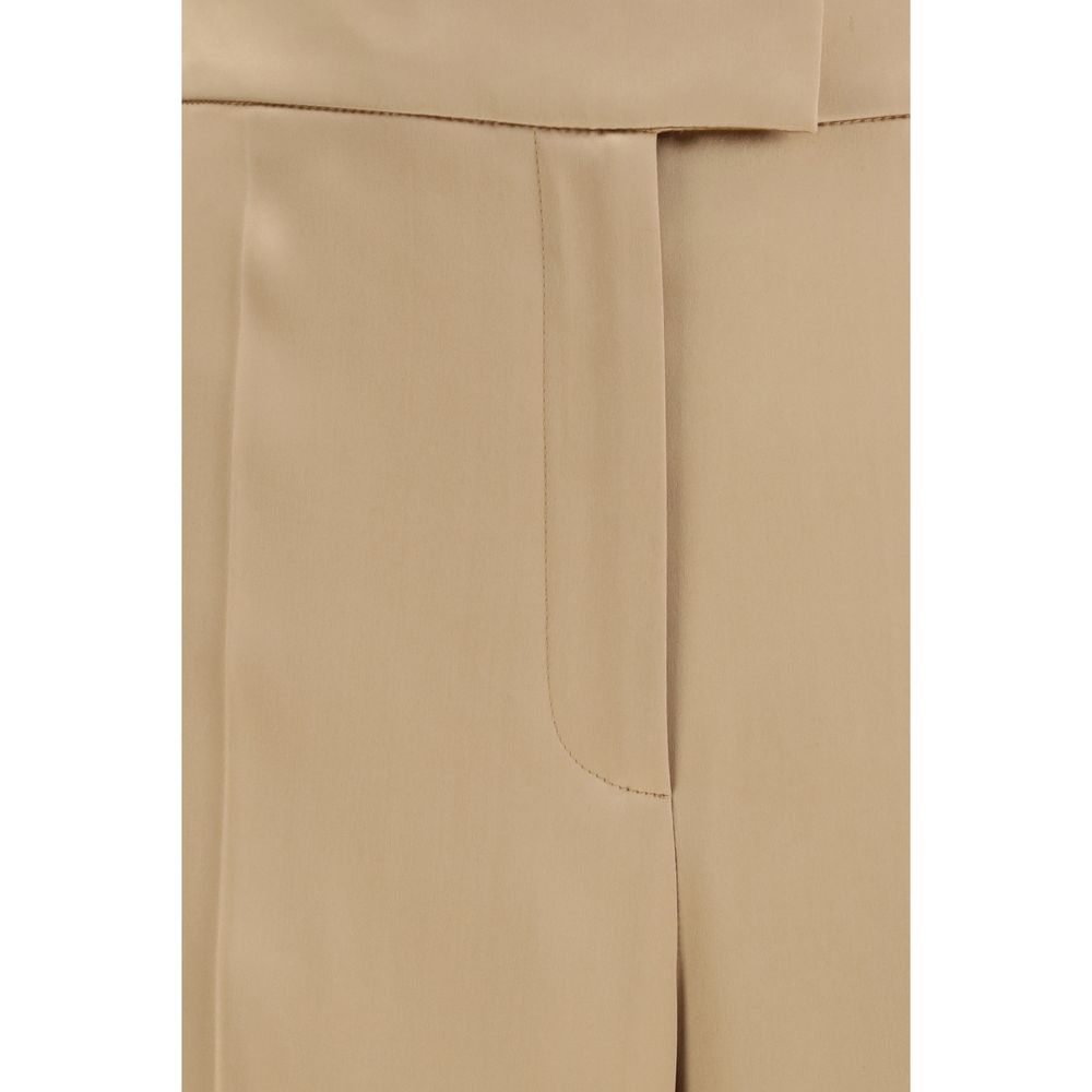 Valentino Beige Silk Suit Trousers-3