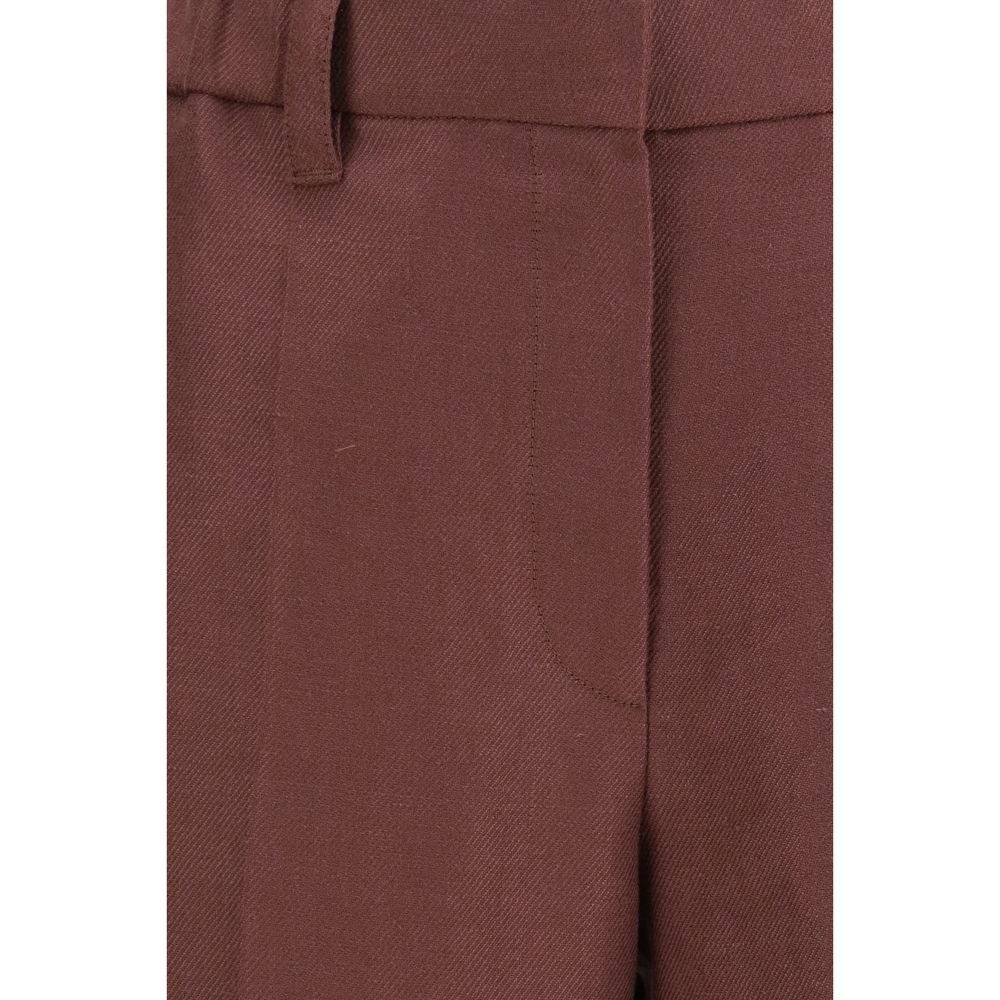 Brunello Cucinelli Braune Leinenhose im Casual-Look-3