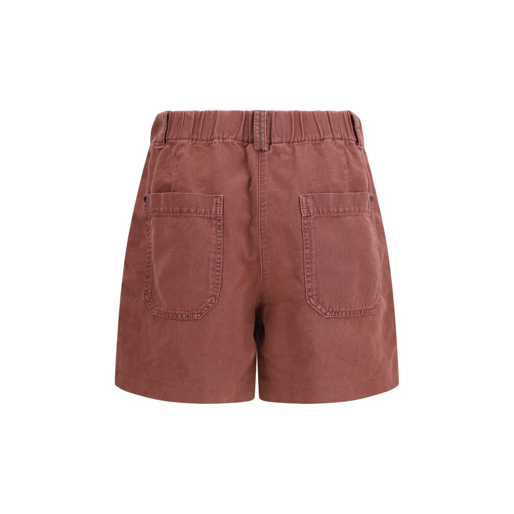 Brunello Cucinelli Braune Baumwoll-Bermudashorts-2