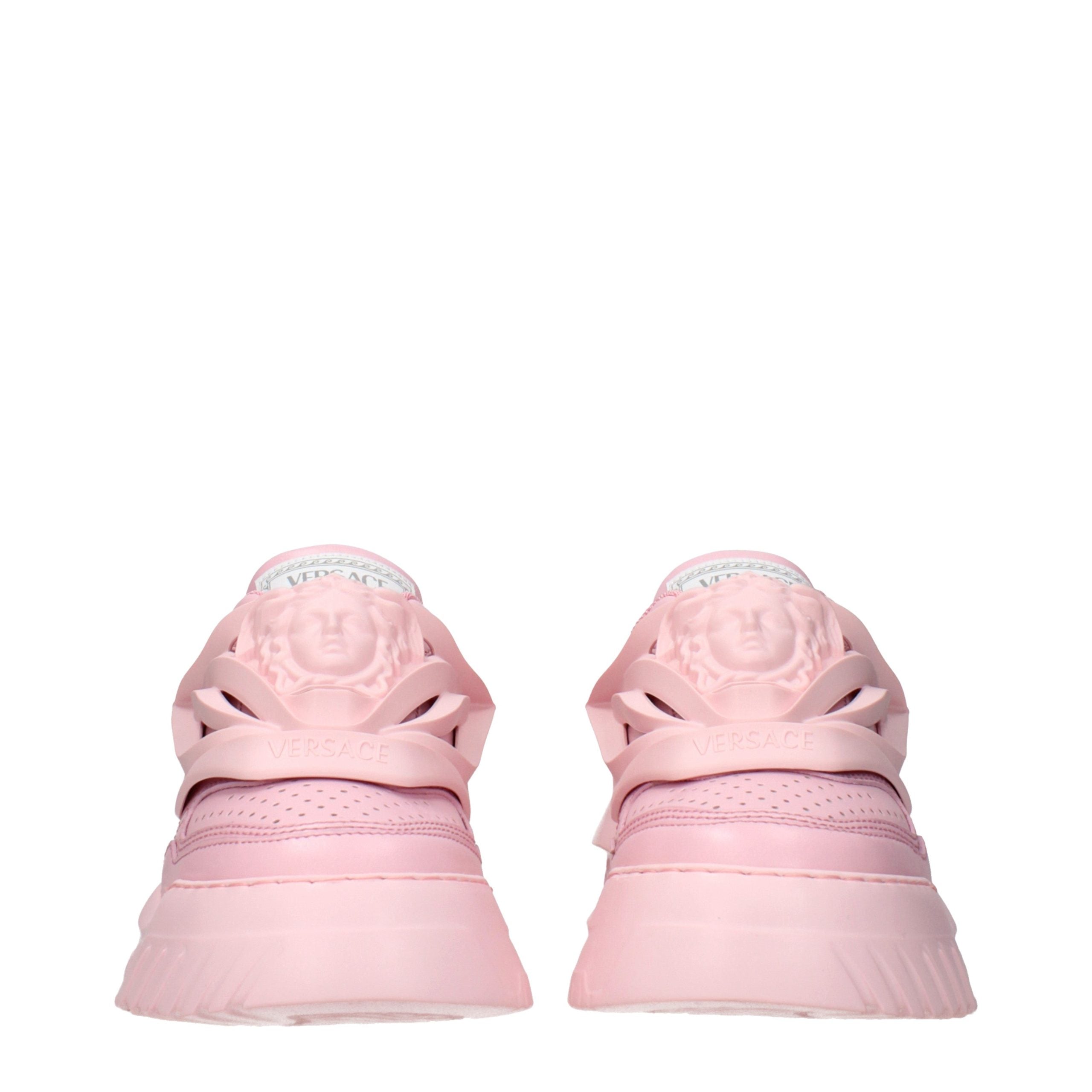 Versace Pink Leather Chunky Sneakers-3