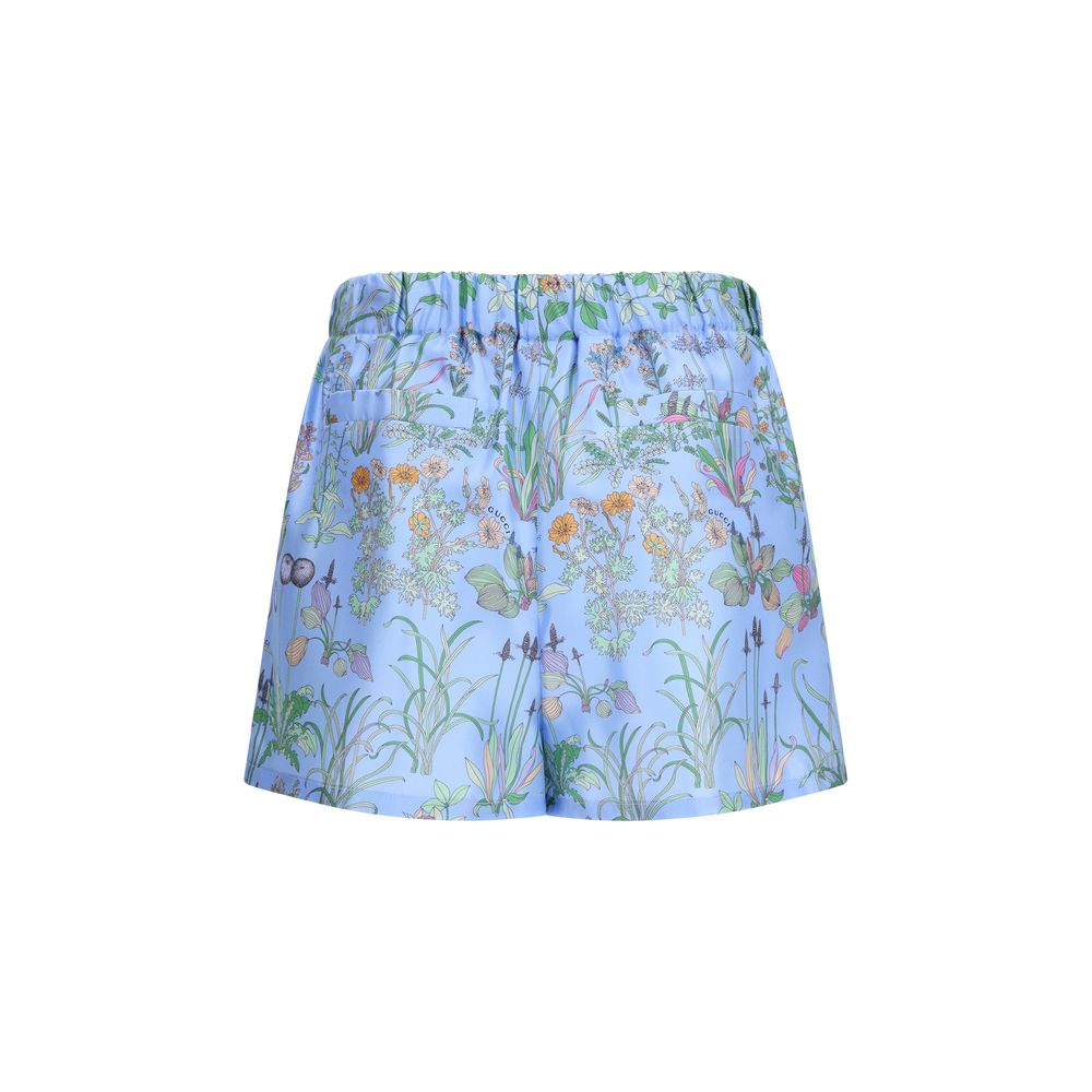 Gucci Blaue Seiden-Shorts-2