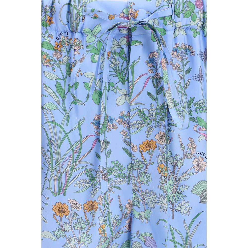 Gucci Blaue Seiden-Shorts-3