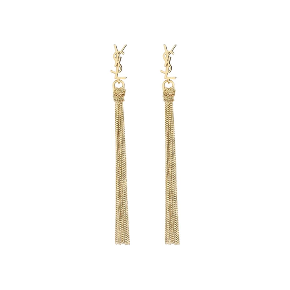 Saint Laurent Gold-Tone Brass Earrings-1