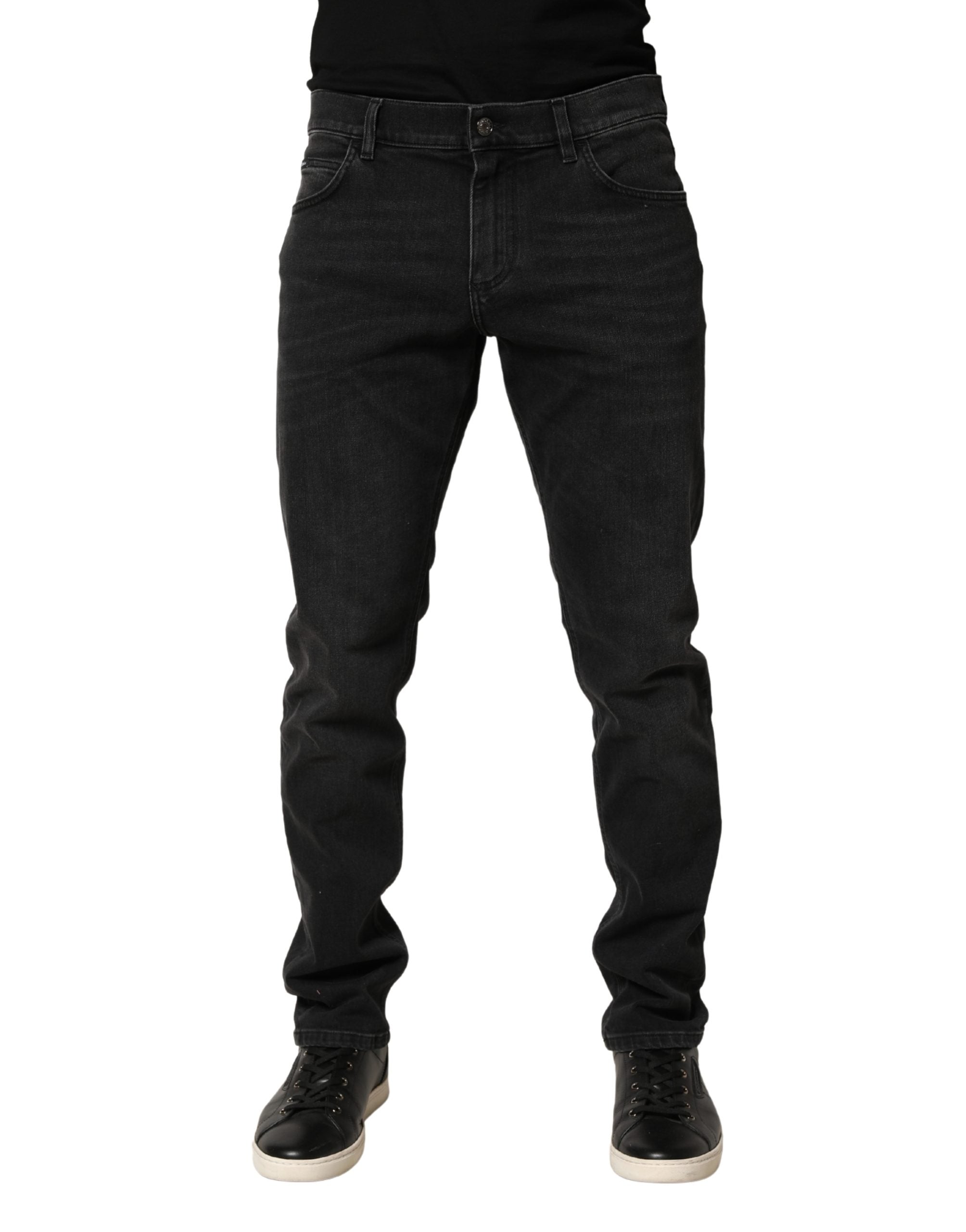 Dolce & Gabbana Schwarze Baumwoll Stretch Regular Skinny Jeans-5