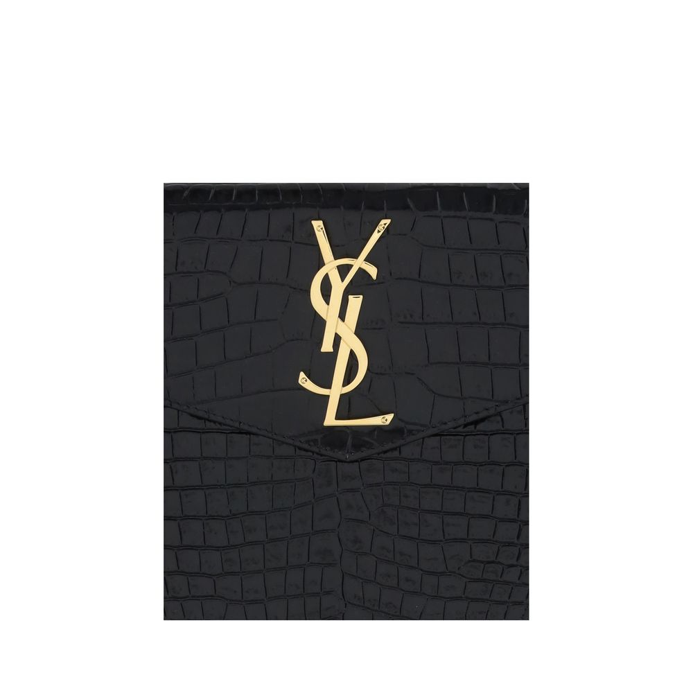 Saint Laurent Black Bos Taurus Calf Leather Clutch-3