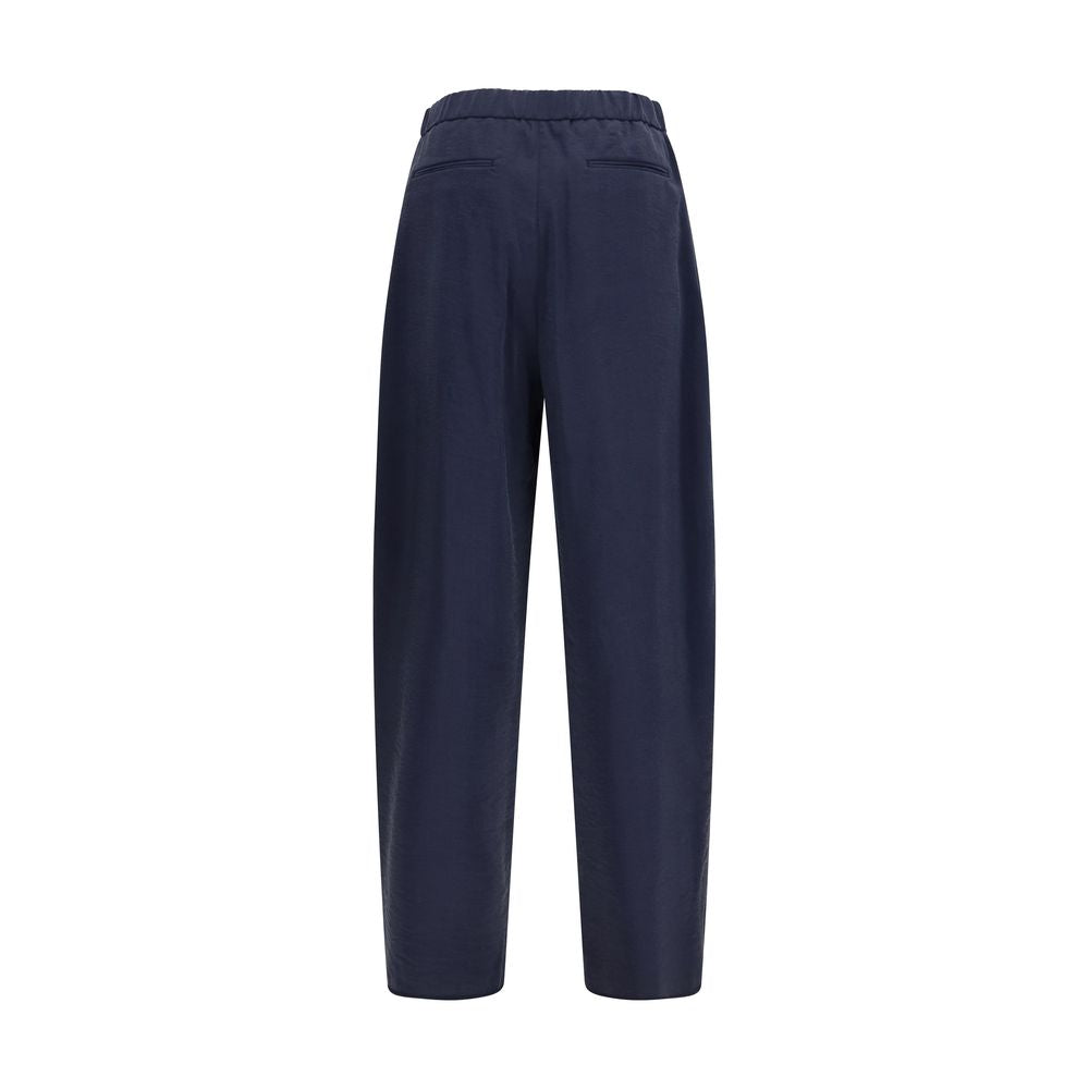 Giorgio Armani Blue Silk Casual Trousers-2