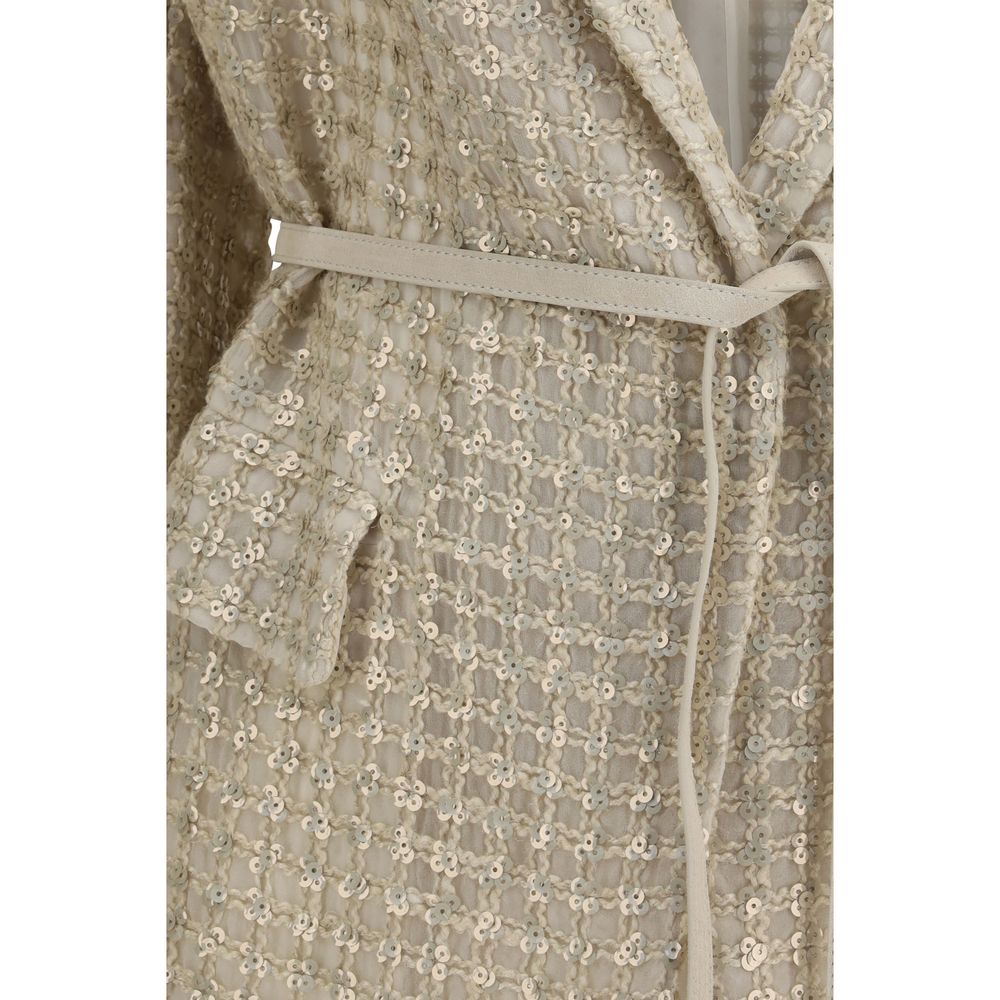 Brunello Cucinelli Beige Seidenjacken und Mäntel-3