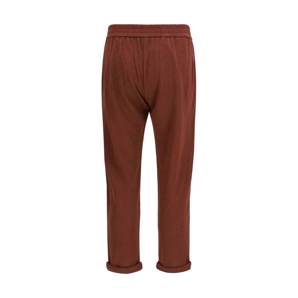 Brunello Cucinelli Bordeaux Baumwollhose im Casual-Look-2