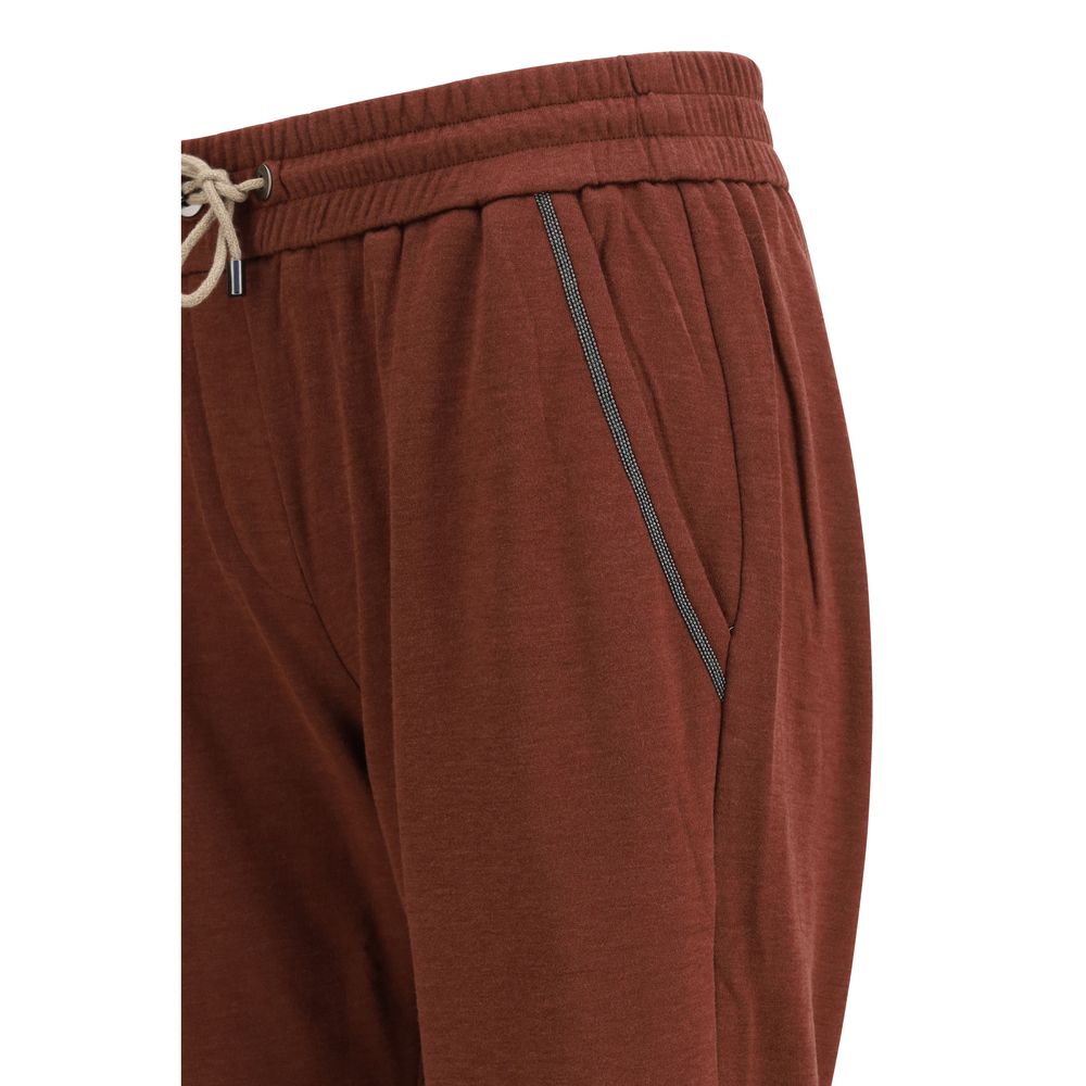 Brunello Cucinelli Bordeaux Baumwollhose im Casual-Look-3