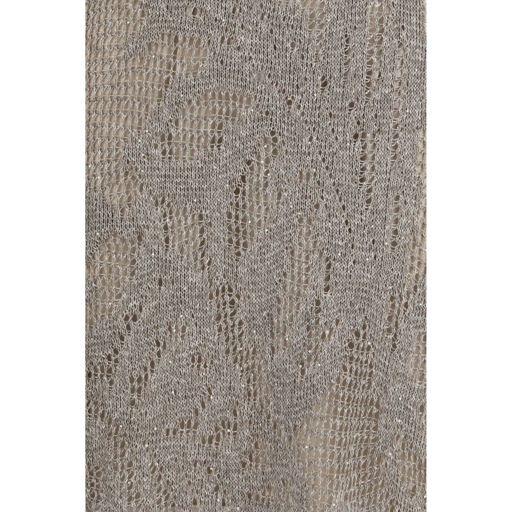 Brunello Cucinelli Graues Leinenkleid für die Freizeit-3