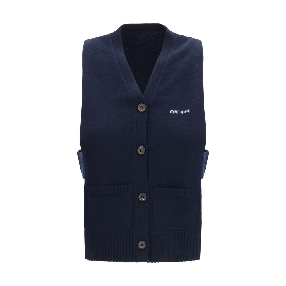 Miu Miu Blue Cashmere Knit Vest-1