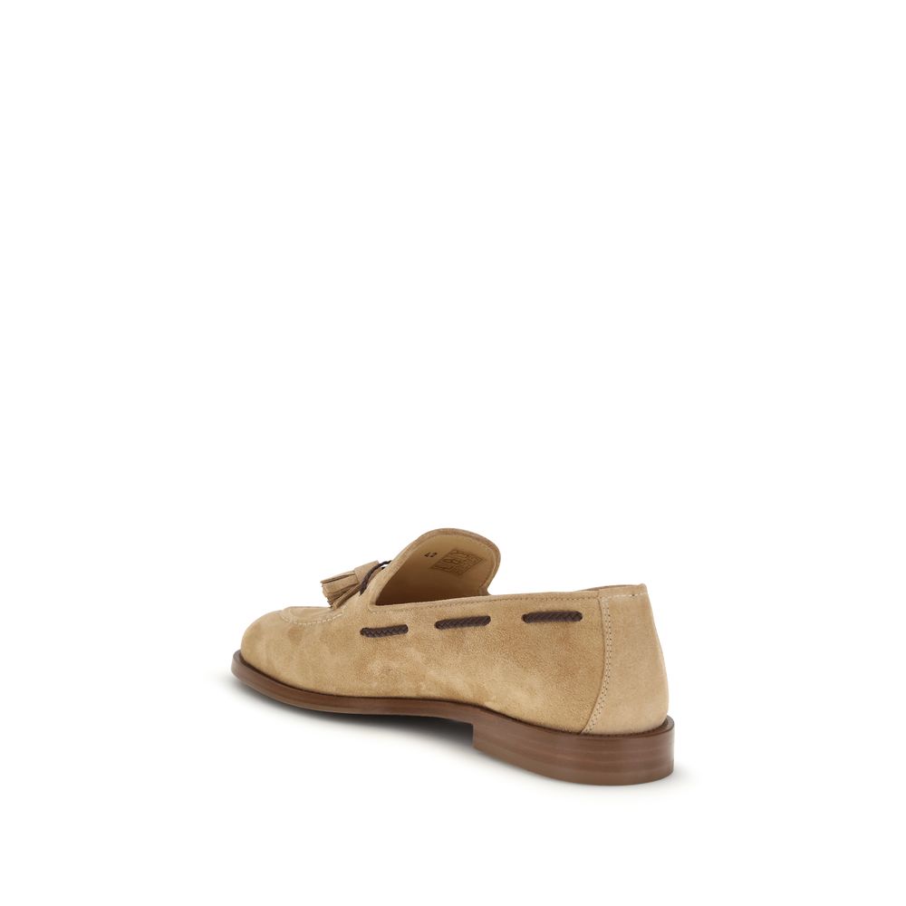Brunello Cucinelli Brown Calfskin Bos Taurus Slipper-Loafers-3