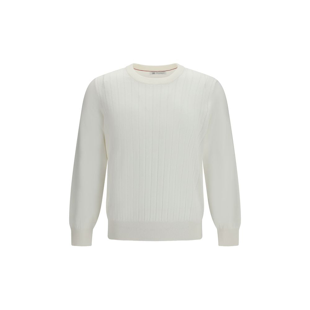 Brunello Cucinelli White Cotton Sweatshirt-1
