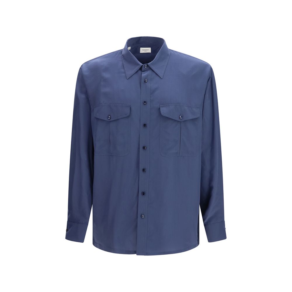 Saint Laurent Blaues Hemd aus Viskose-1