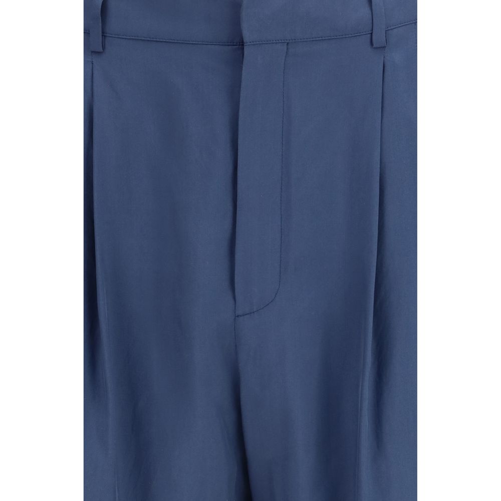 Saint Laurent Blaue Seiden-Anzughose-3
