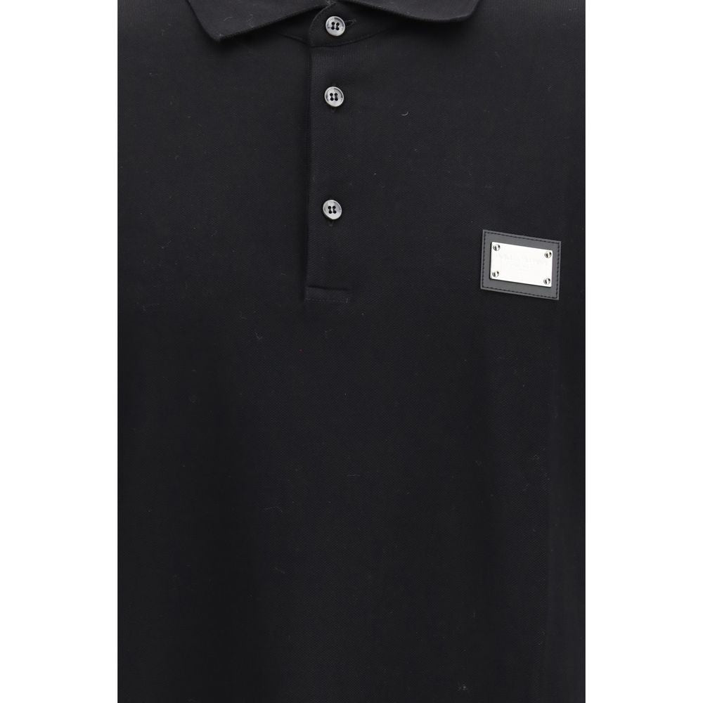Dolce & Gabbana Schwarzes Baumwoll-Poloshirt-3