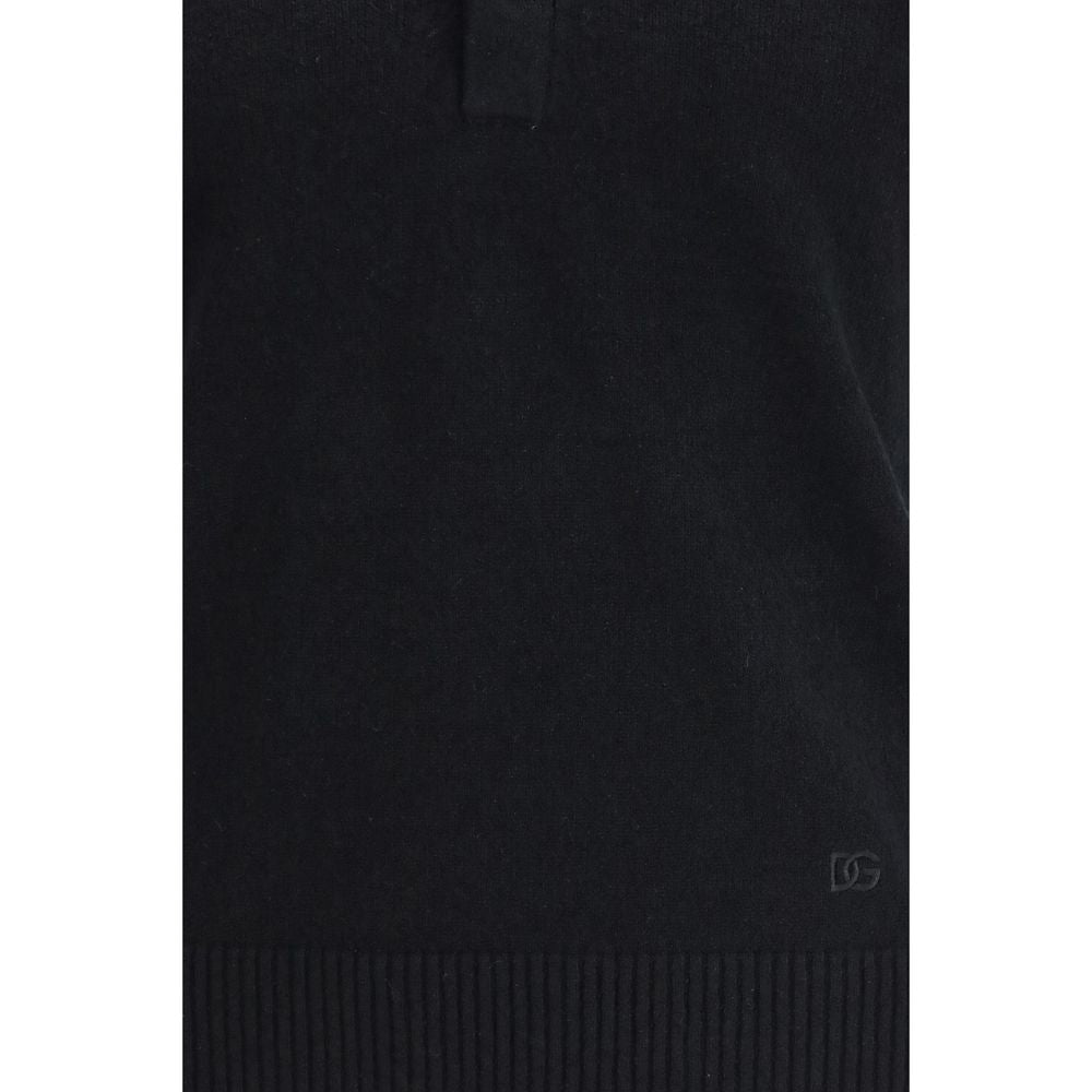 Dolce & Gabbana Schwarzes Polo-Shirt aus Baumwolle-3