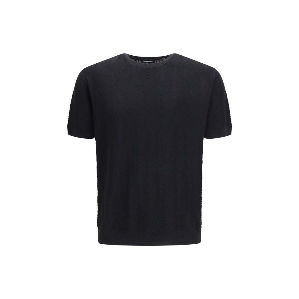 Giorgio Armani Schwarzer Seidenpullover-1