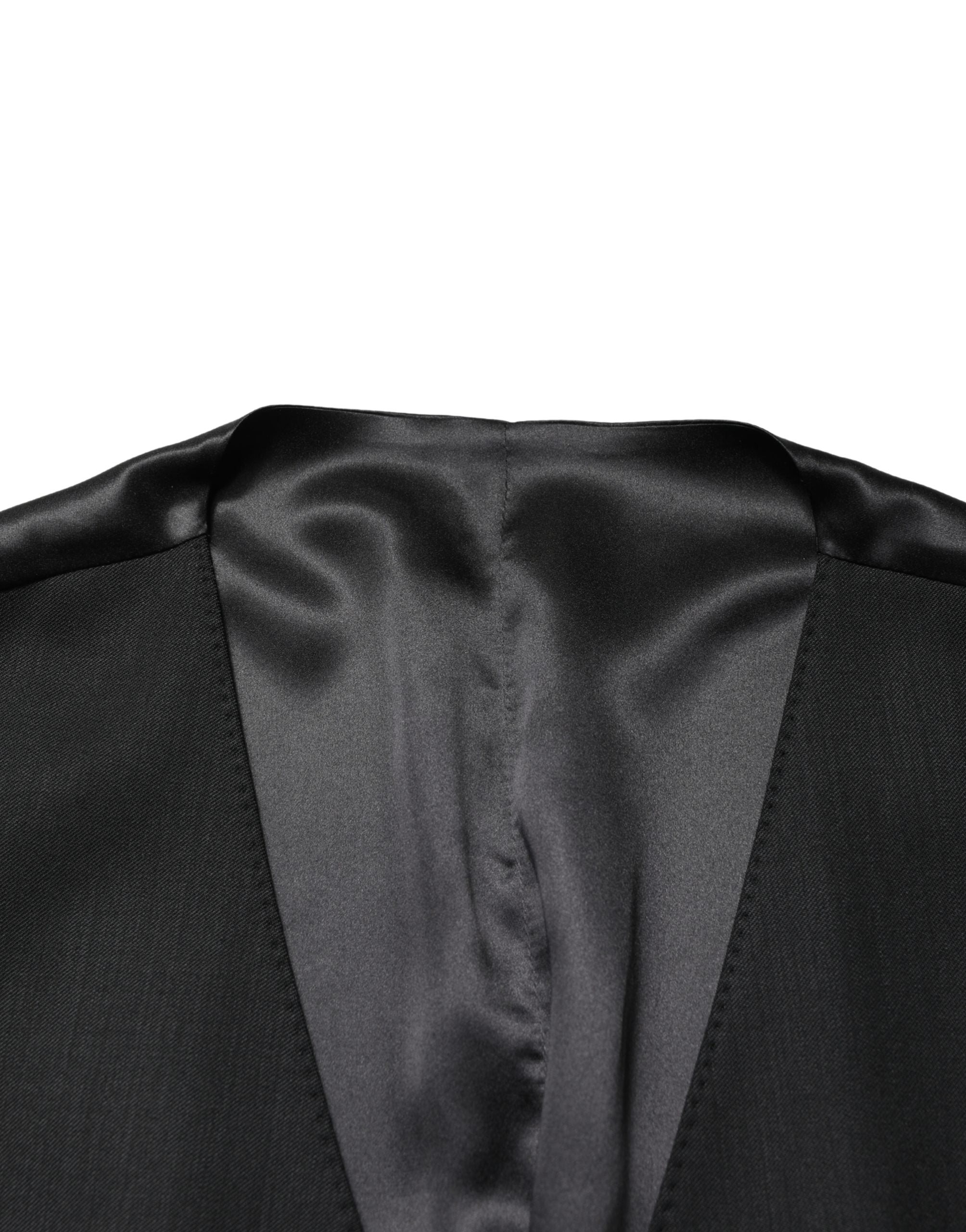 Dolce & Gabbana Schwarze Wollweste für Herren mit Einreiher-5