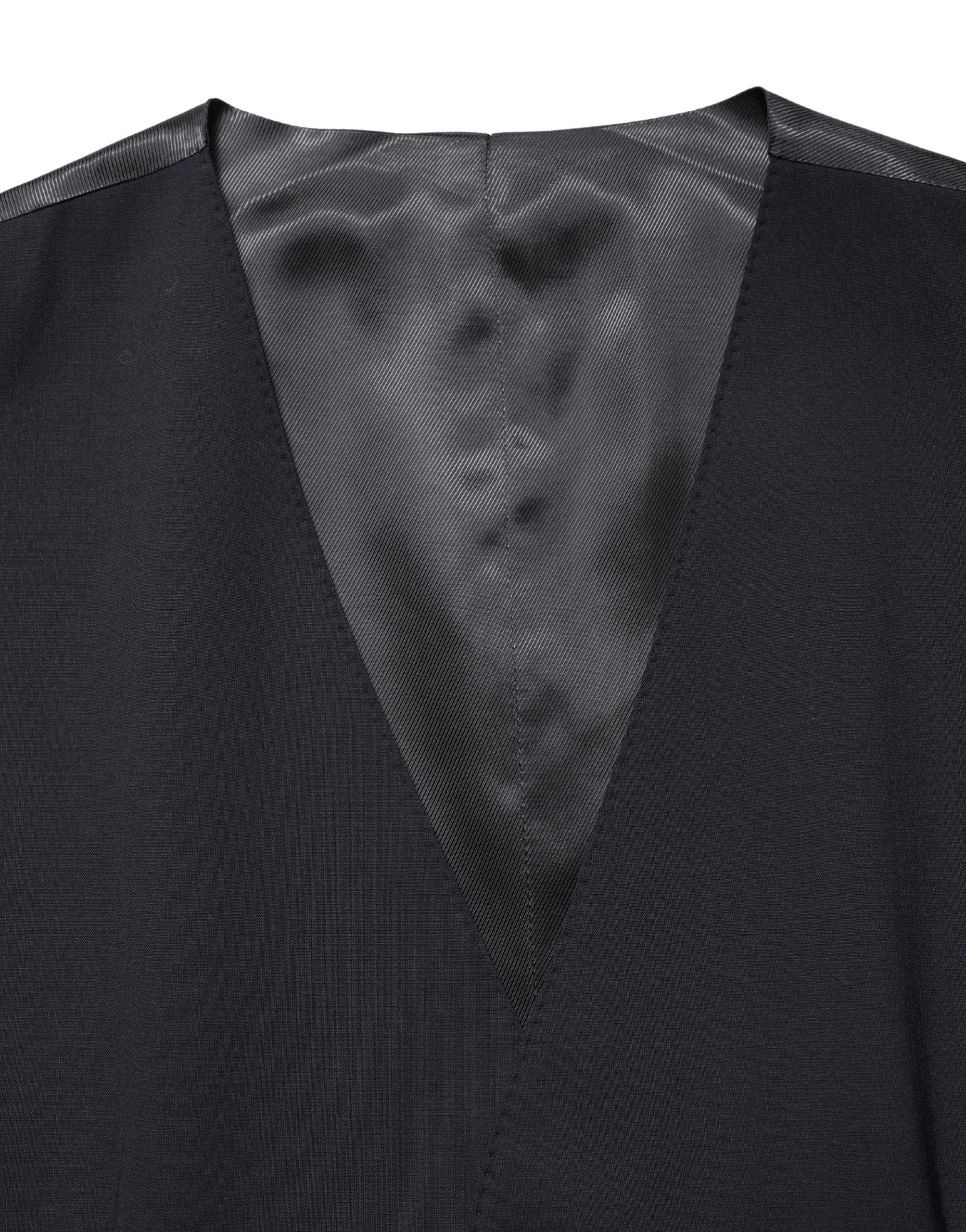 Dolce & Gabbana Schwarze Wollweste mit schmaler Passform-6
