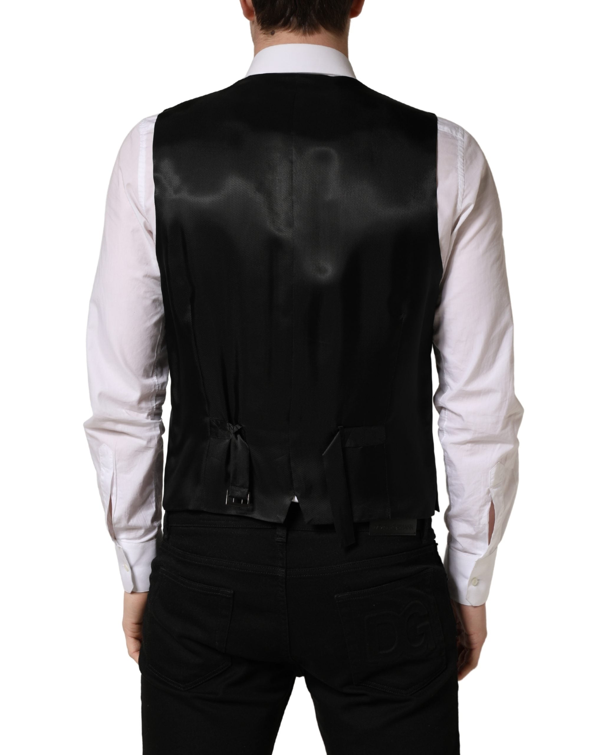 Dolce & Gabbana Dunkelgrauer einreihiger Herrenweste-4
