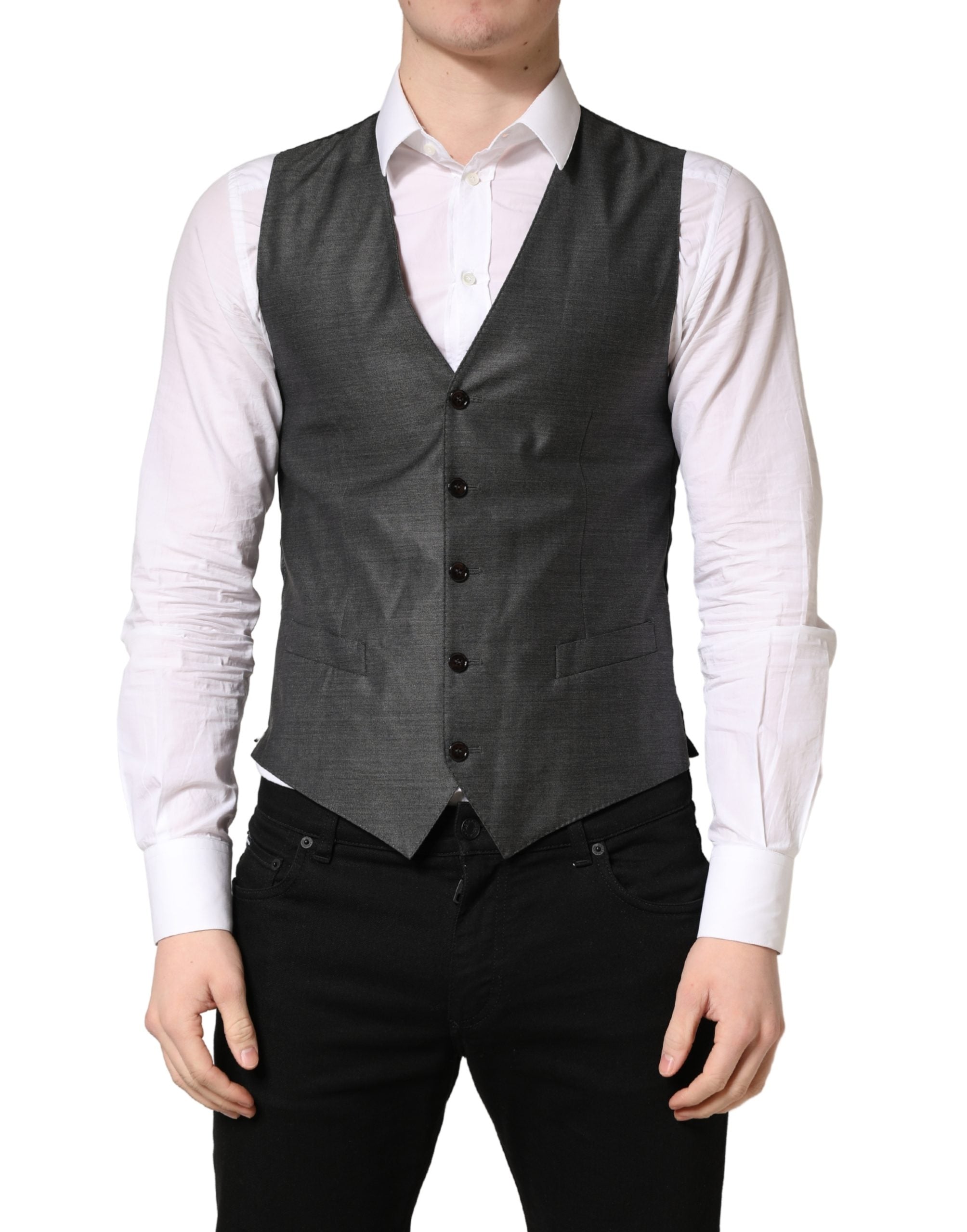 Dolce & Gabbana Dunkelgrauer Wollweste für Damen-1