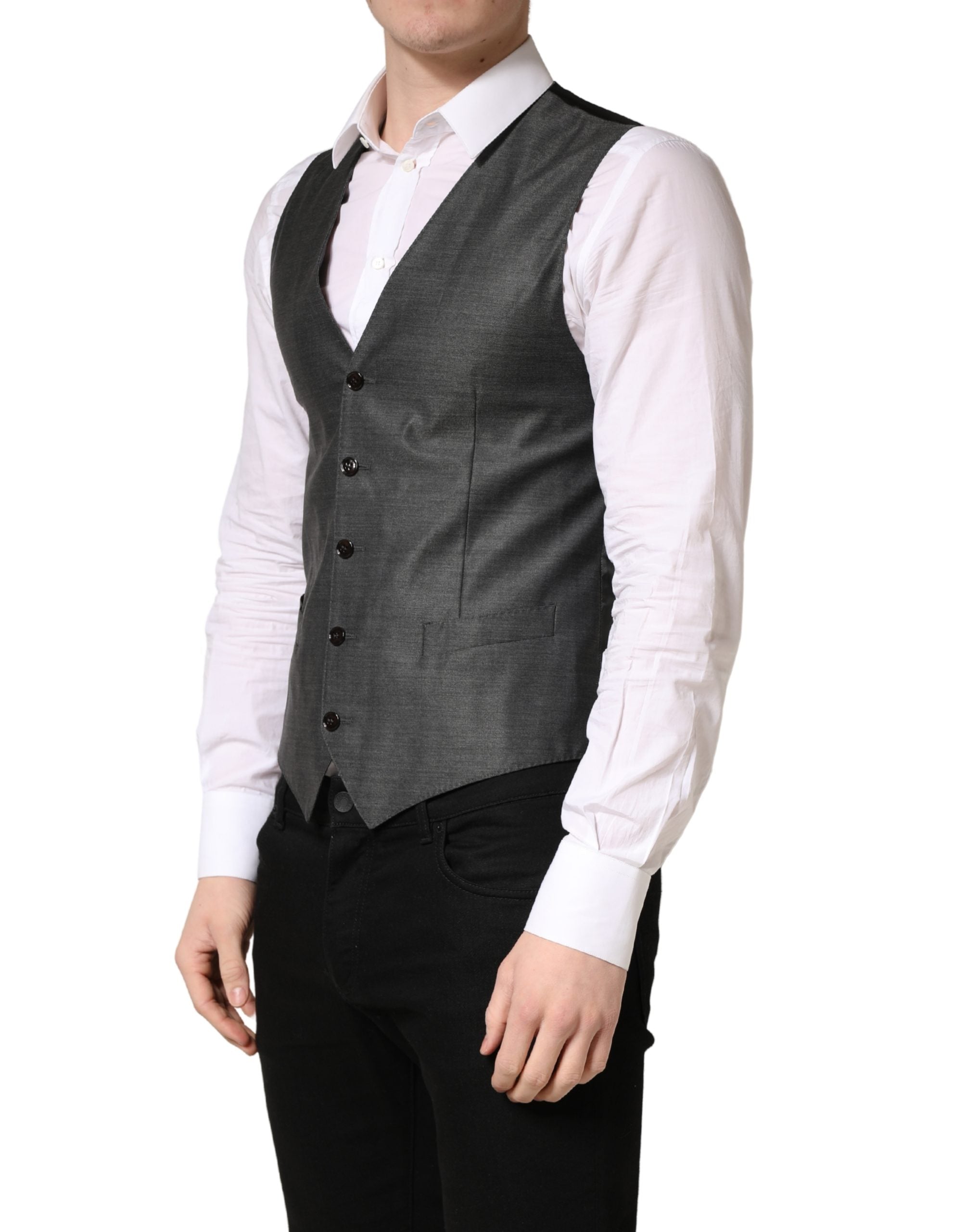 Dolce & Gabbana Dunkelgrauer Wollweste für Damen-3