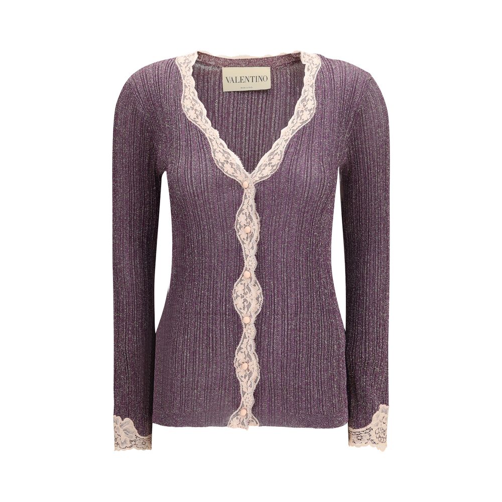 Valentino Lila Viskose-Strickjacke-1