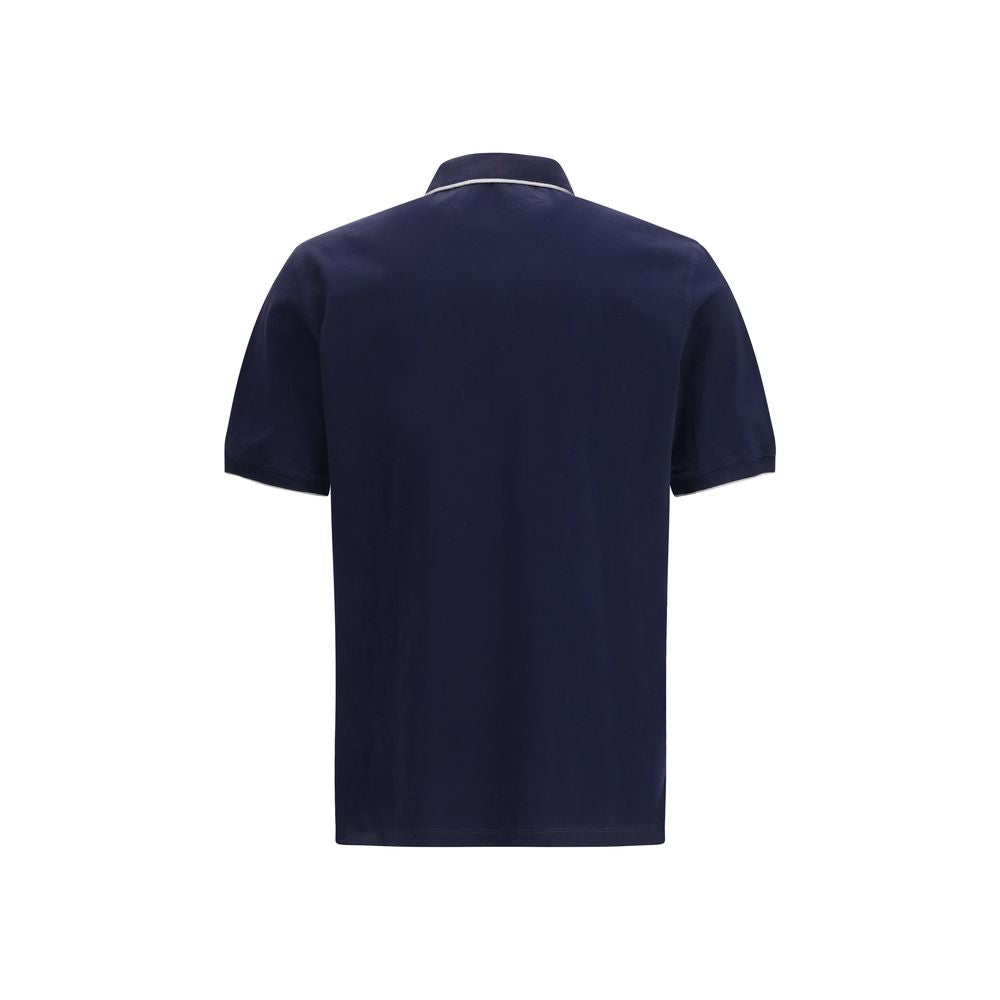 Brunello Cucinelli Blue Cotton Polo Shirt-2