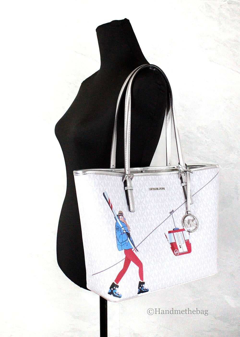 Michael Kors Jet Set Travel Girls Medium Signature Carryall Tote White MK-2
