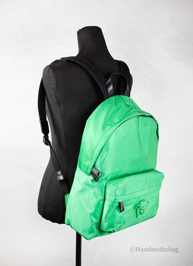 Versace Large Medusa Light Green Nylon Backpack-2