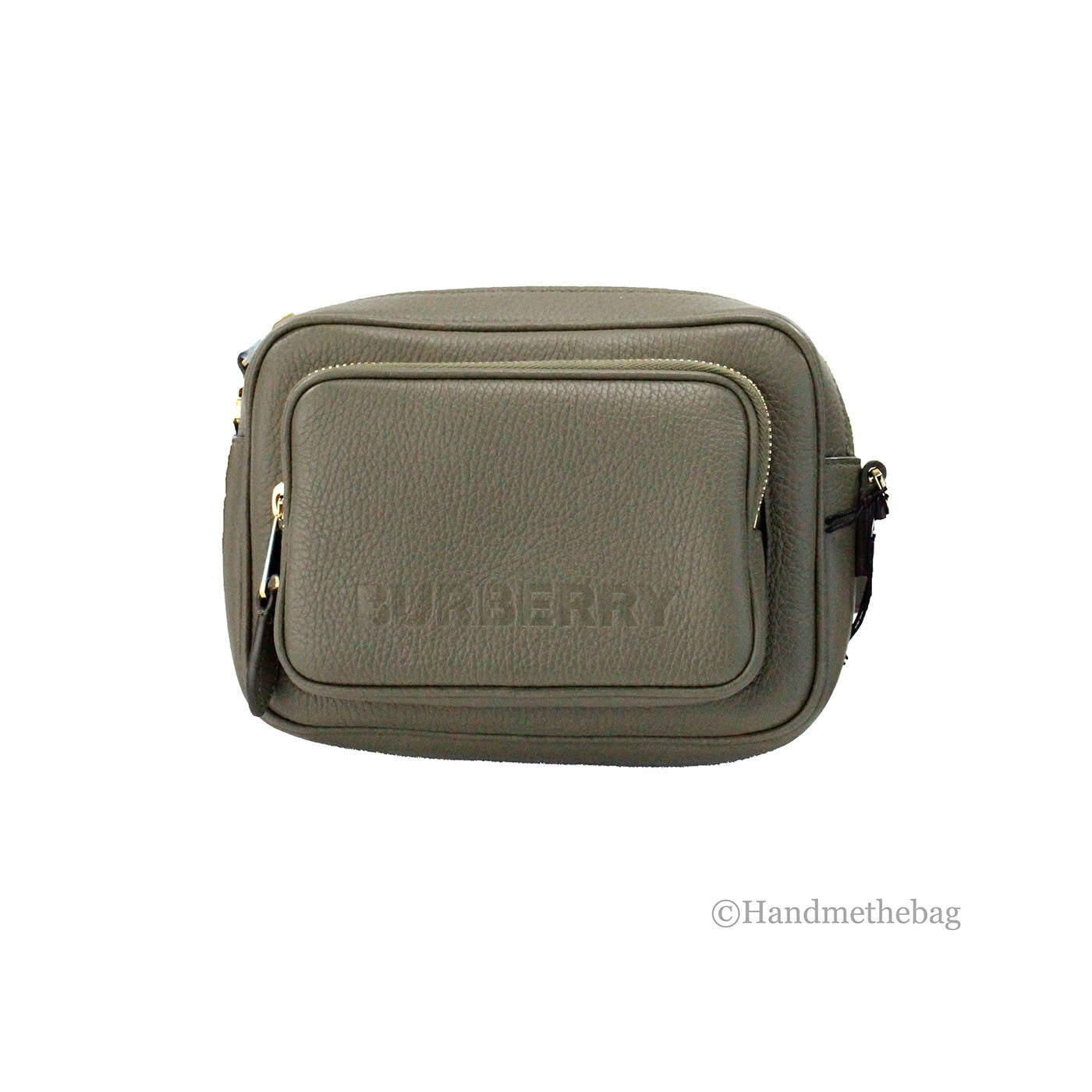 Burberry Small Grained Leather Camera Bag in Dark Fern Green with Logo-1