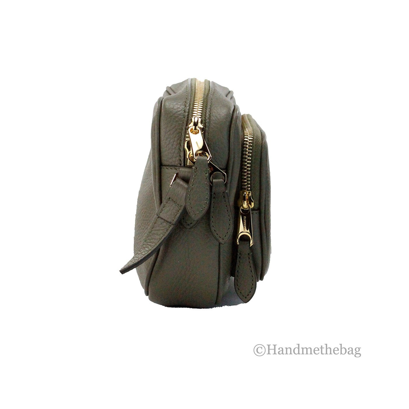 Burberry Small Grained Leather Camera Bag in Dark Fern Green with Logo-3