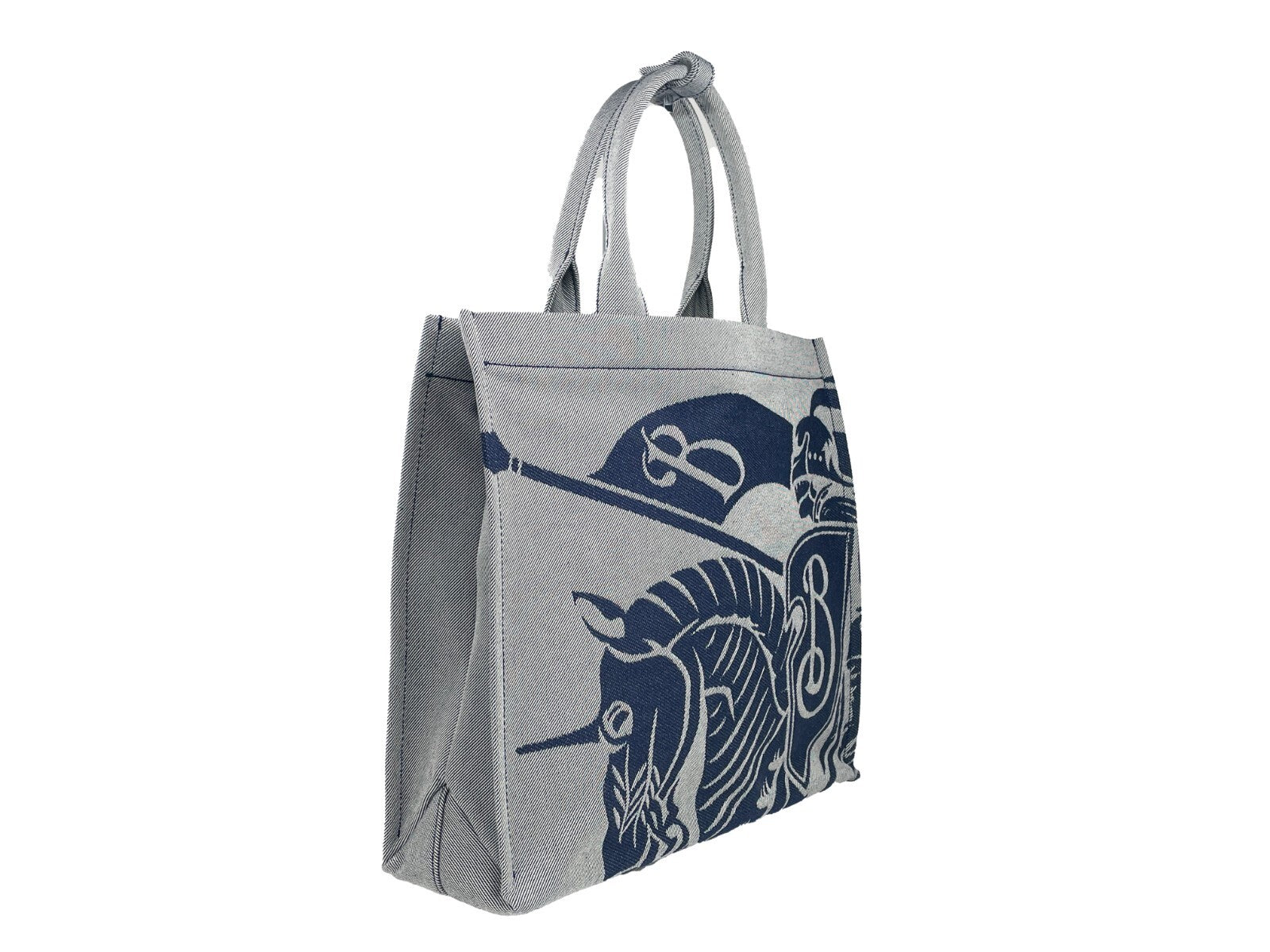 Burberry Navy EKD Canvas Tote Bag with Coin Purse-3