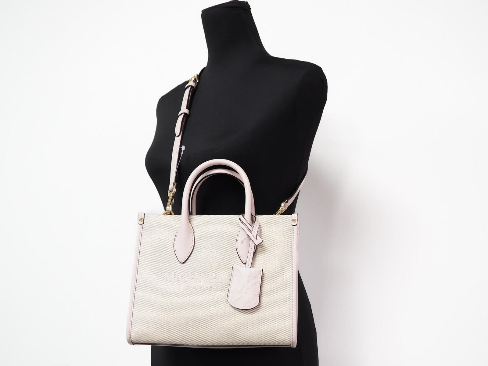 Michael Kors Mirella Small Powder Blush Canvas Shopper Umhängetasche Handtasche-4