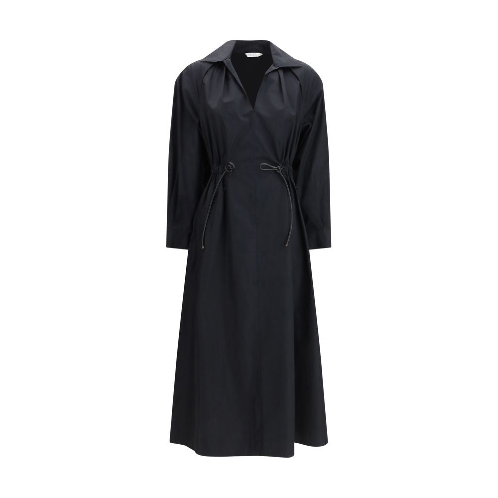 Max Mara Schwarzes Baumwoll-Freizeitkleid-1
